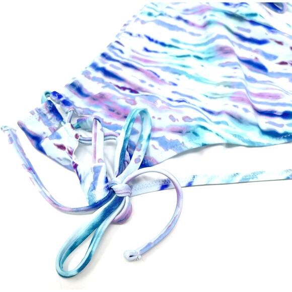 Shade & Shore White Blue Purple Striped Bikini Bottom Size Medium NWT - Picture 4 of 5
